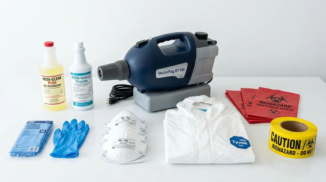 Professional biohazard remediation crew working in Middletown